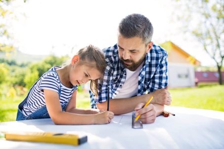 A father and daughter spending time together.